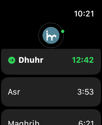 MasjidBook – Prayer Times on Apple Watch